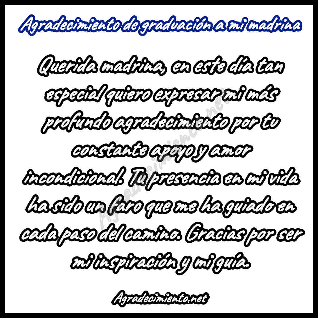 frase corta de agradecimiento de graduación a mi madrina