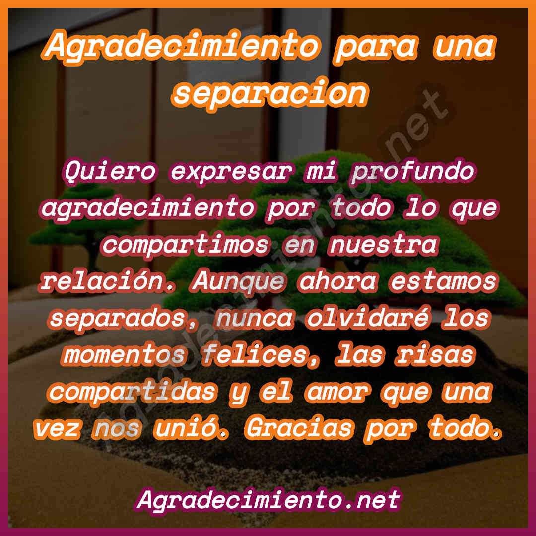 frase de agradecimiento para una separacion