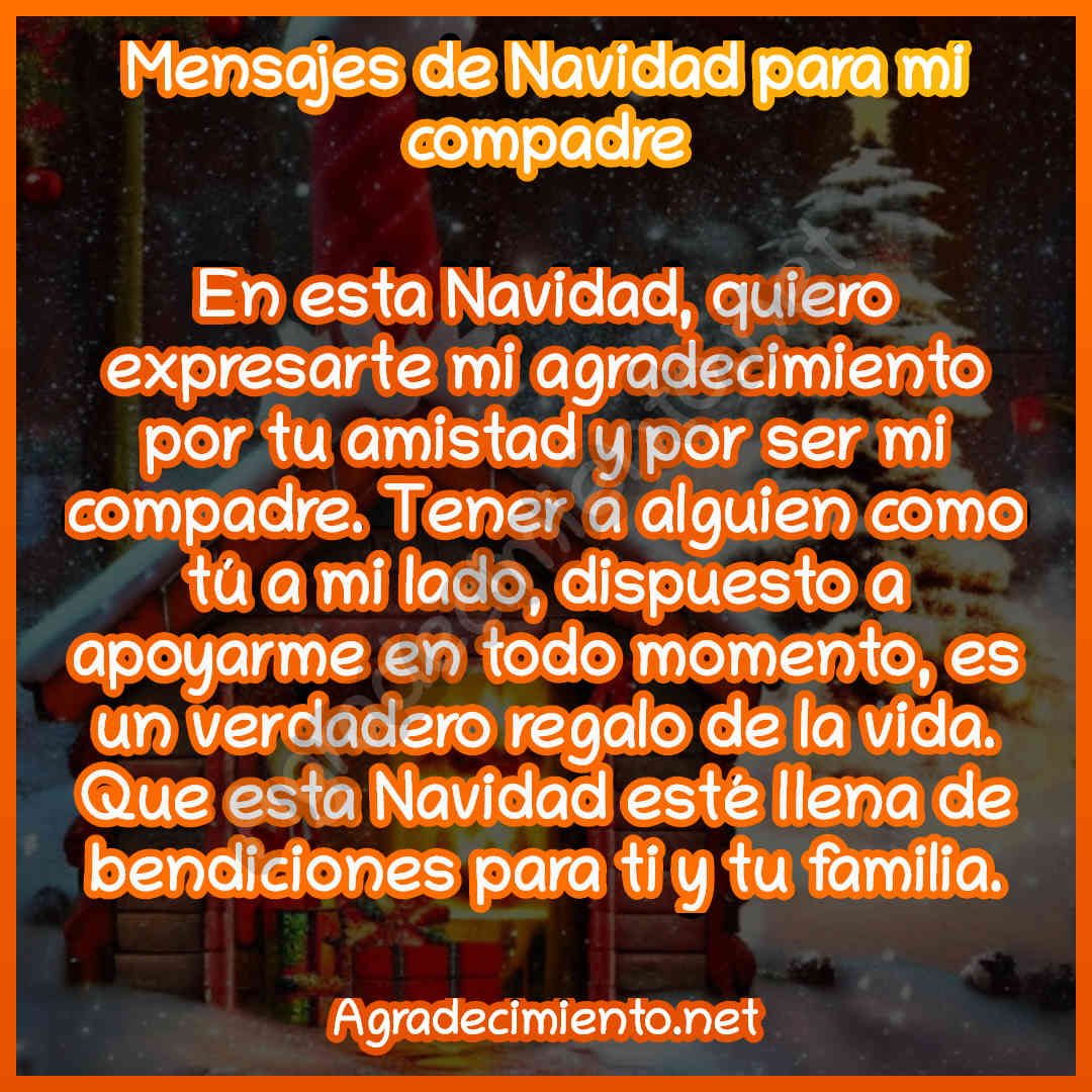 dar gracias en un mensajes de navidad para mi compadre