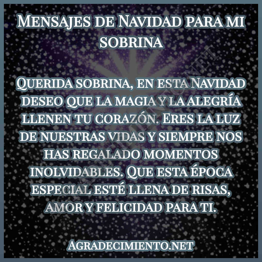 imagen con mensaje de navidad para mi sobrina
