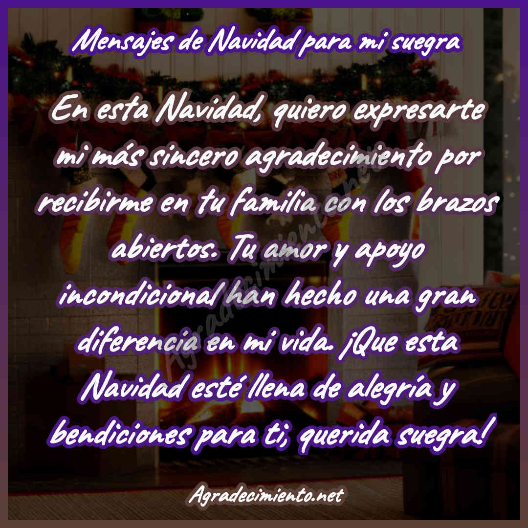 imagen con un mensaje de navidad para mi suegra